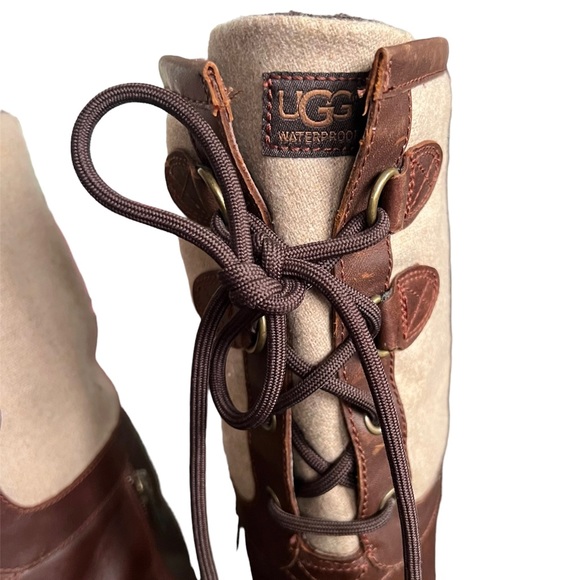 Ugg Australia wool and leather water proof knee high boots. Size 7 womens - Picture 4 of 9